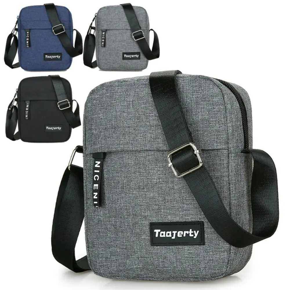 portable Nylon Shoulder Bag Solid Color Casual and Fashionable Crossbody Bag Business Retro Bag Men Hand BagT251121