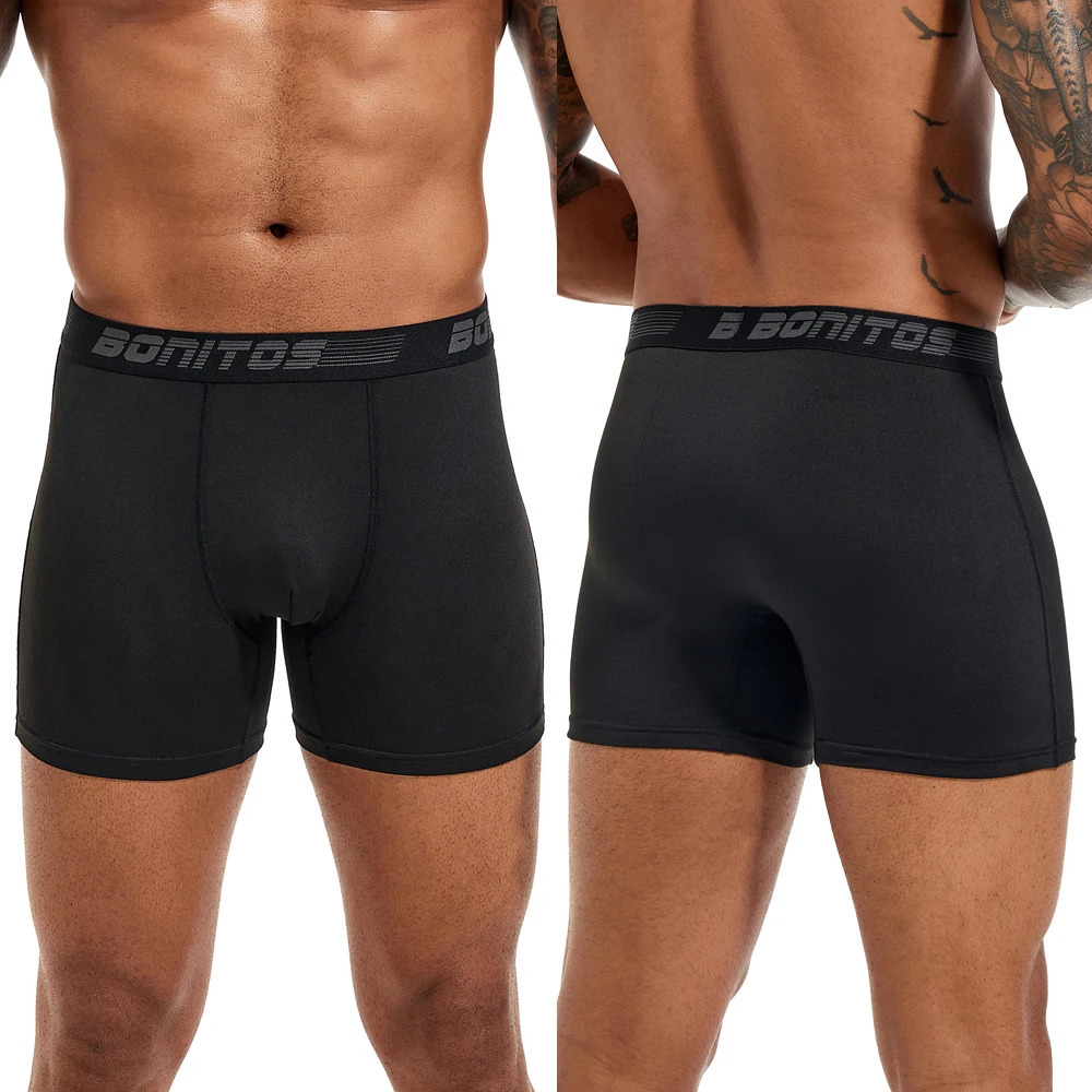 6 pieces of mens high elasticity boxer underwear sexy shorts polyester trunk Gif 250417