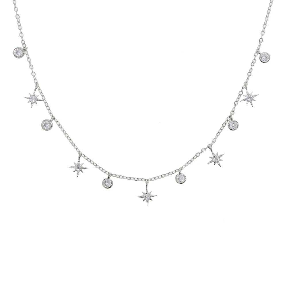 promotion cz star charm choker necklace gold silver color 2020 new hot wholesale trendy women jewelryXJ251121