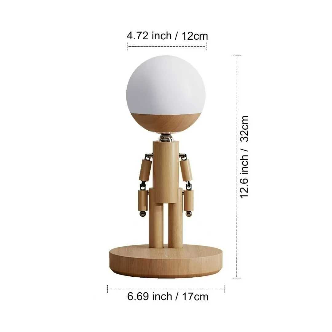 Creative Moon Desk Lamp Bedroom Living Room Atmosphere Decor Solid Wood Desktop Ornament Charging Moon Penalty Station Light C251121