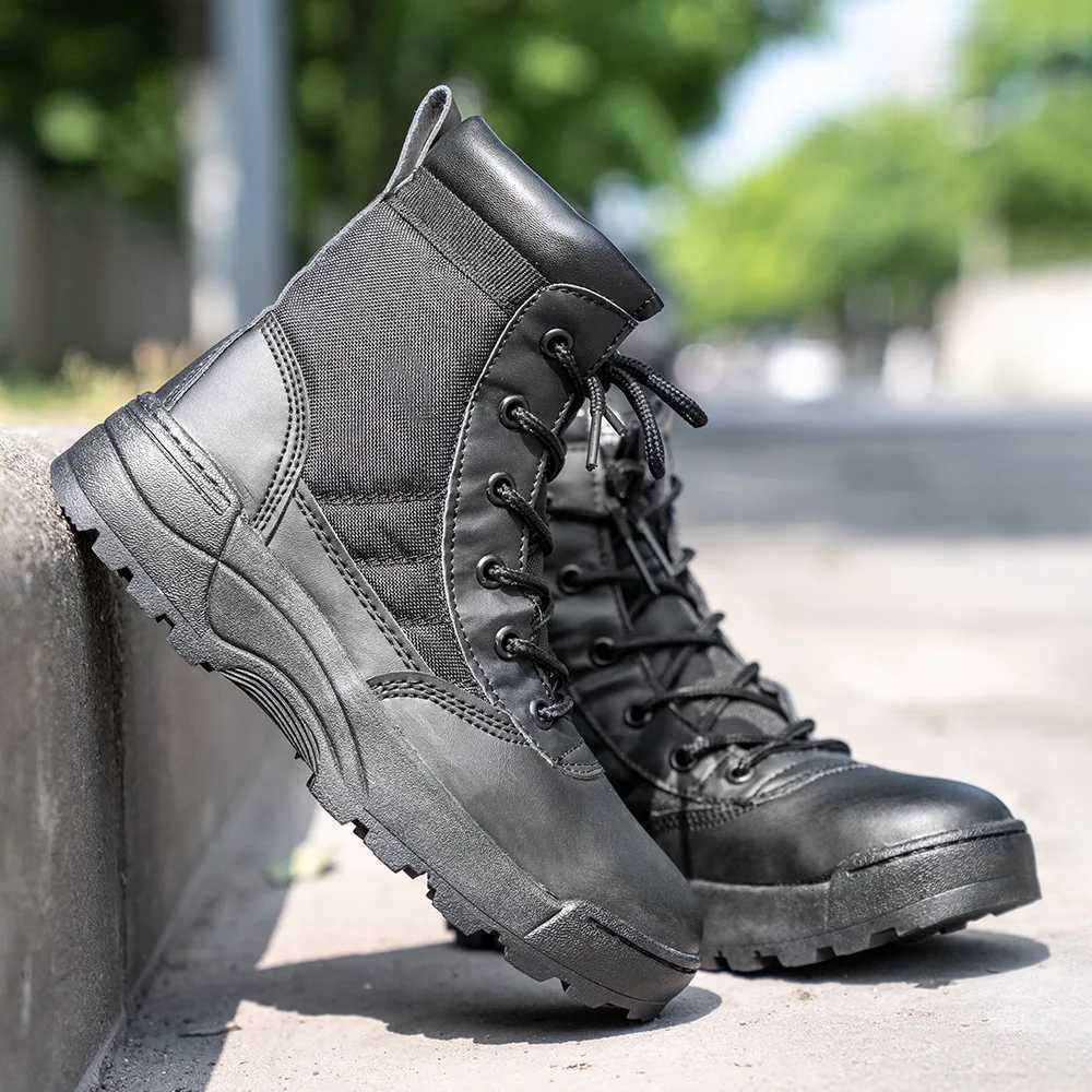 Children Military Tactical Boots Outdoor Hiking Sports Shoes Kids Adults Summer Camp Army Training Combat Boots 27-46 Plus SizeW251121