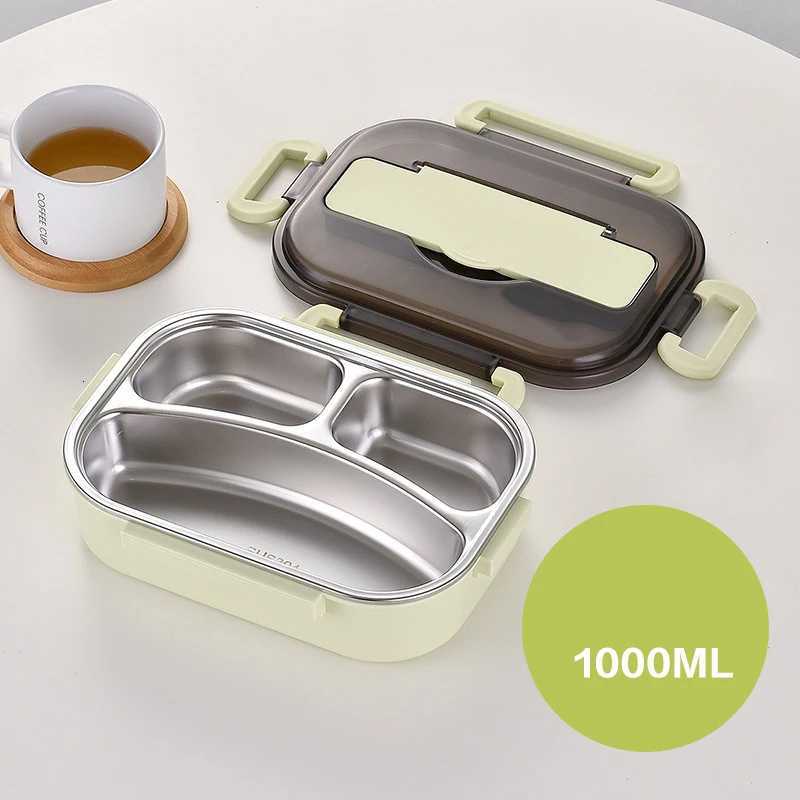 Stainless Steel Bento Box Lunch Tableware Bento Box Insulated Leakproof Food Container Lunch Box Japanese Food Warmer TablewareM251121