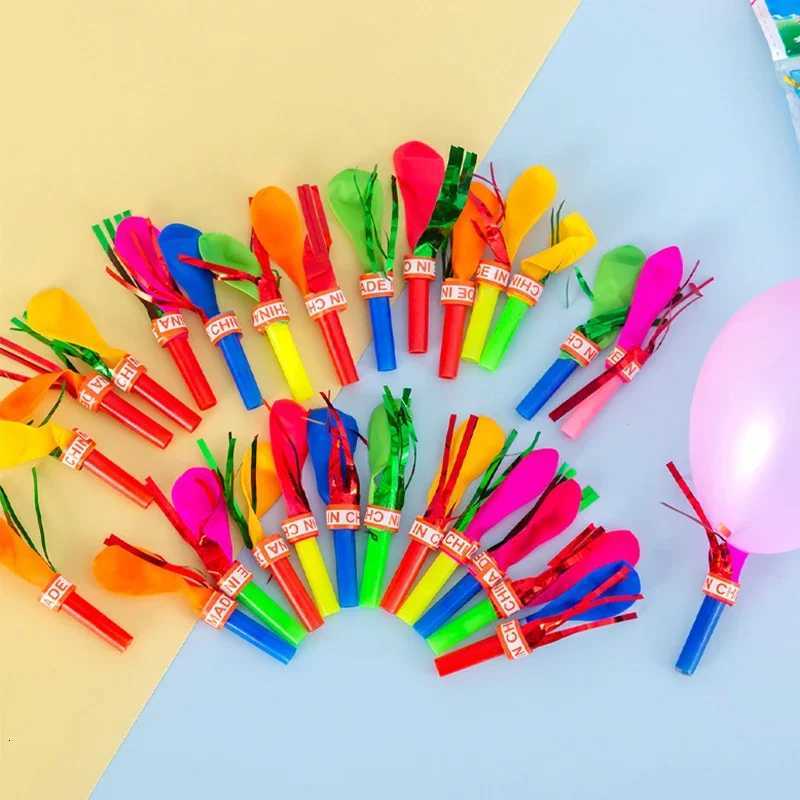 100Pcs Mini Blowouts Whistle Blowing Dragon with Balloon Toys for Kids Birthday Party Favors Kindergarten Rewards Pinata Fillers X251121