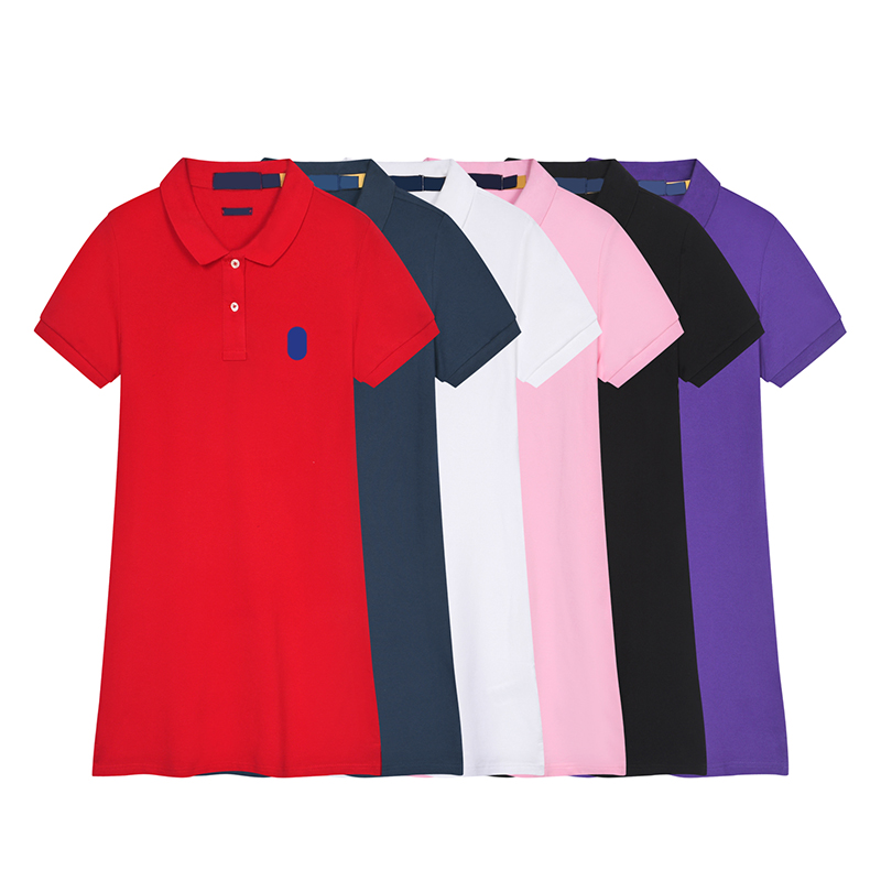 quality designer dress Cotton casual stand up collar pony embroidered women's polos dresses summer dresses for woman designer