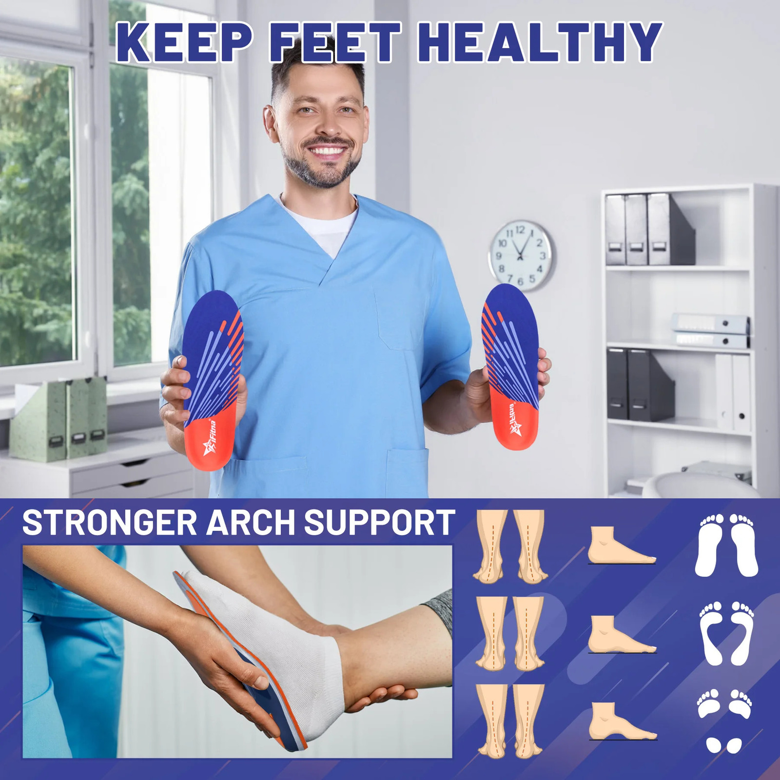 High Arch Support Plantar Fasciitis Orthopedic Shoe Sport Insole Men Women Flat Feet Sneaker Ortic Plantillas Insert Sole 251114