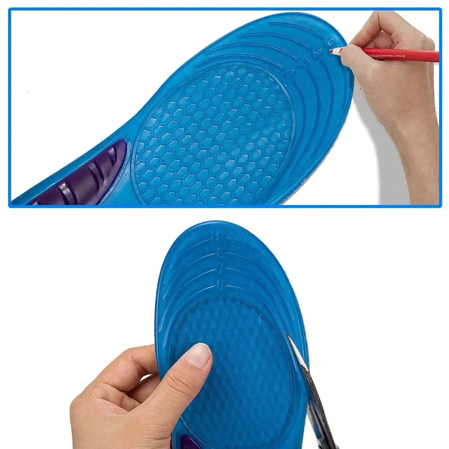 1 Pair Man Women Ortic Arch Support Massage Insole Unisex Silicone Anti Slip Gel Soft Sport Shoe Pad Shock Absorption 251121
