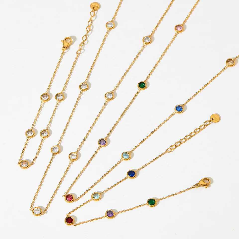 LUXUKISSKIDS Round Cubic Zircon Charms Long Necklace Woman Fashion Choker Stars Moon Elegant Chain No Fade Premium Fariy JewelryXJ251121