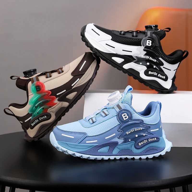 Children Casual Shoes Autumn Winter PU Leather Sneakers for Kids Fashion Patchwork Sports Shoes Boys Girls Gym Trainers 2025 NewW251121