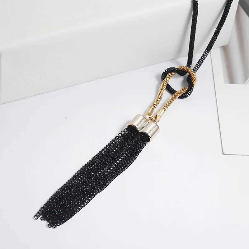 New Arrival Female Pendant Necklace Tassel Long Winter Sweater Chain Necklace Women Necklaces Black Jewelry Wholesale GiftXJ251121