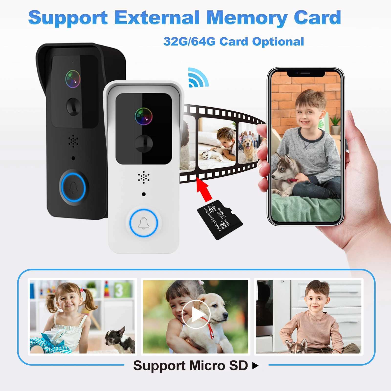 5GHz 2.4GHz wireless WIFI doorbell 1080P video intercom doorbell with camera Tuya intelligent PIR motion detection home security doorbell X250421