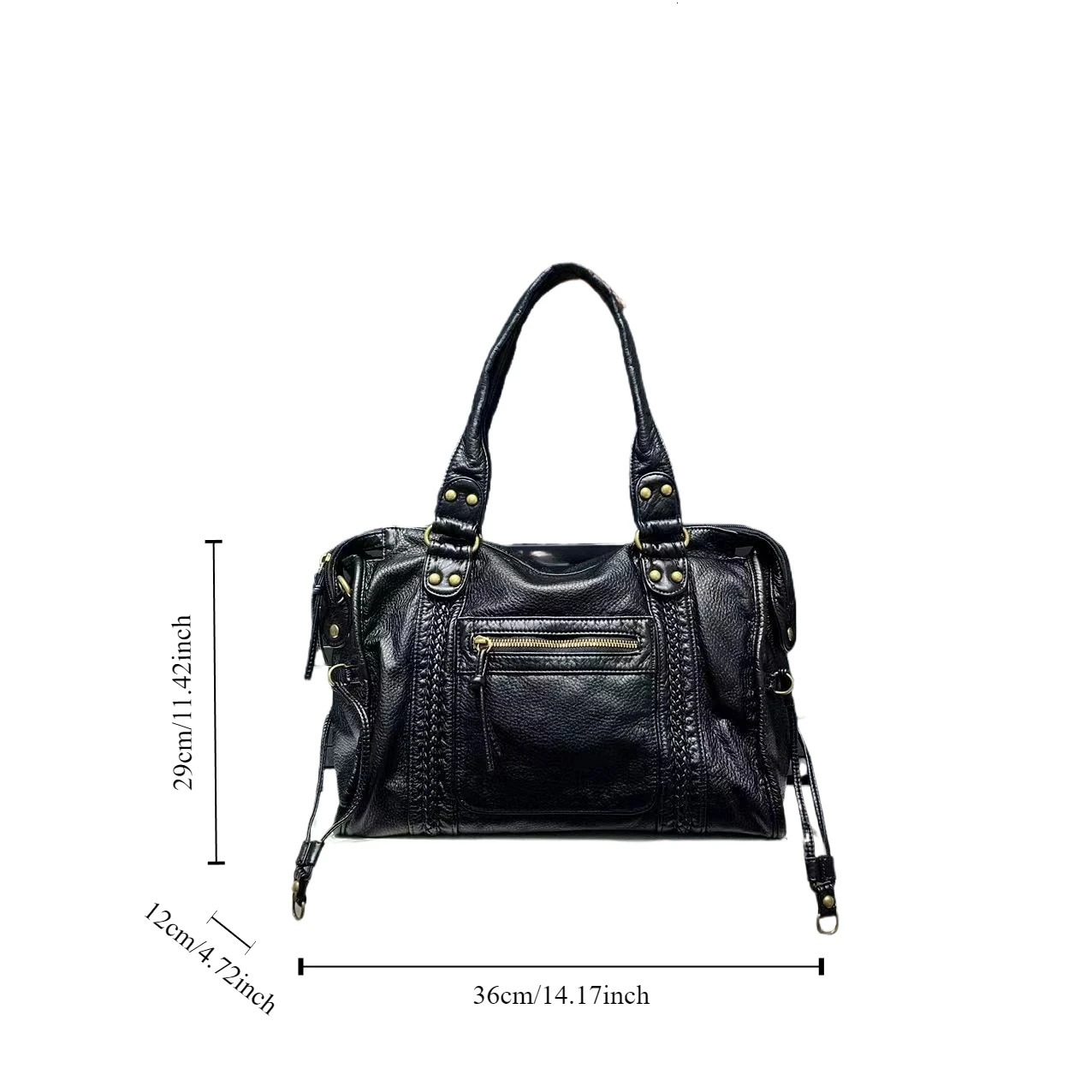 Womens fashion retro Y2K girl motorcycle bag large capacity washed distressed shoulder crossbody handbag 251121