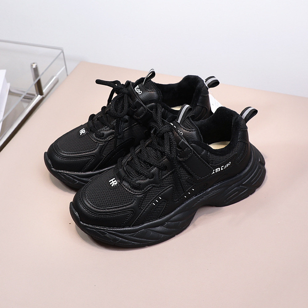 Winter New Cotton Velvet Luminous Shoes Sports Shoes Korean Fashion Trendy Shoes Dad Shoes Casual Children's Shoes