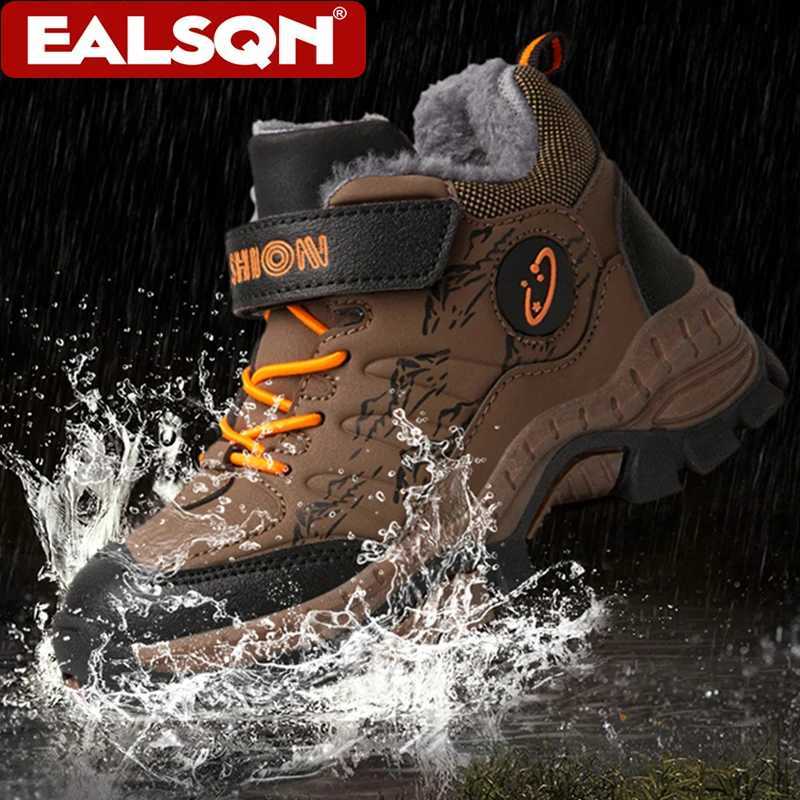 Boys Winter Snow Boots Warm Fleece-Lined Anti-Slip Kids Boots Comfortable Warm School Childrens Walking Cotton ShoesW251121