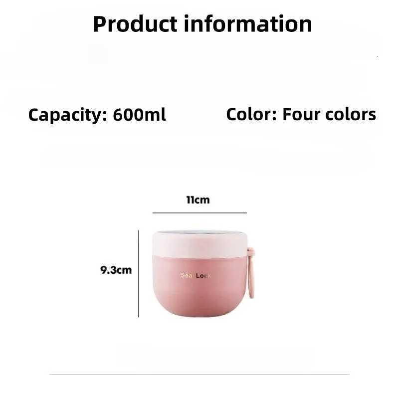 Stainless Steel Soup Cups Thermal Lunch Box Food Thermos Container with Spoon Insulated Bento Lunch Box for School OfficeM251121