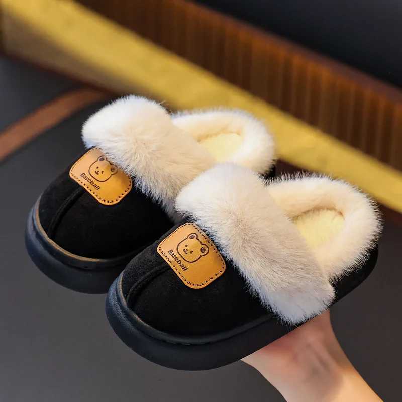 Children Winter Fashion Cotton Shoes Cartoon Soft Soled Warm Non-slip Girls Home Outdoor Boys Thick-soled Wool Cotton ShoesW251121