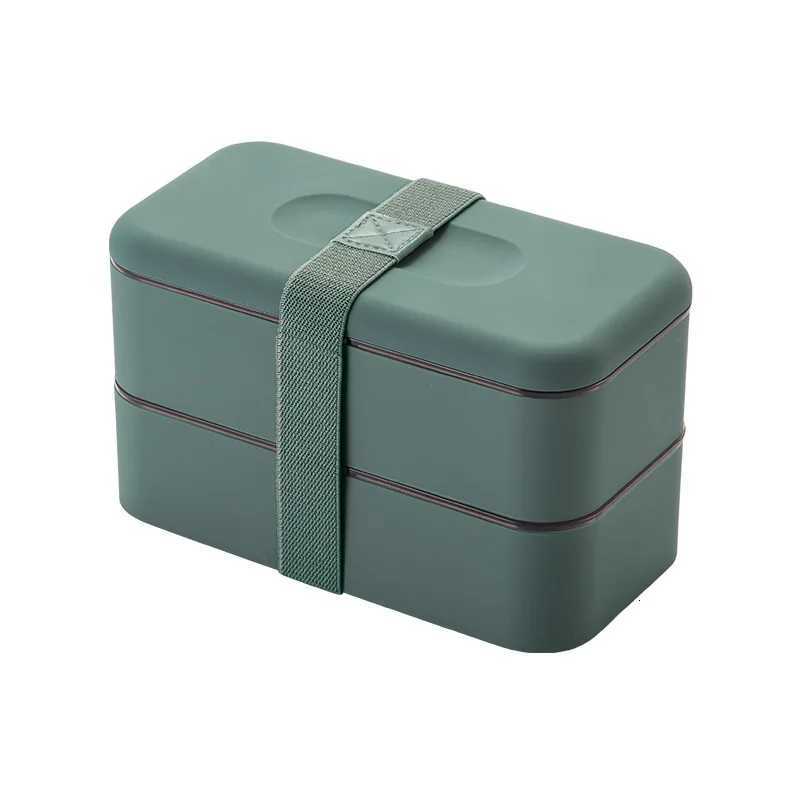 304 Stainless Steel Lunch Box Microwave Heated Lunch Box Japanese Double Layer Picnic Box Portable Lunch Box for Home UseM251121