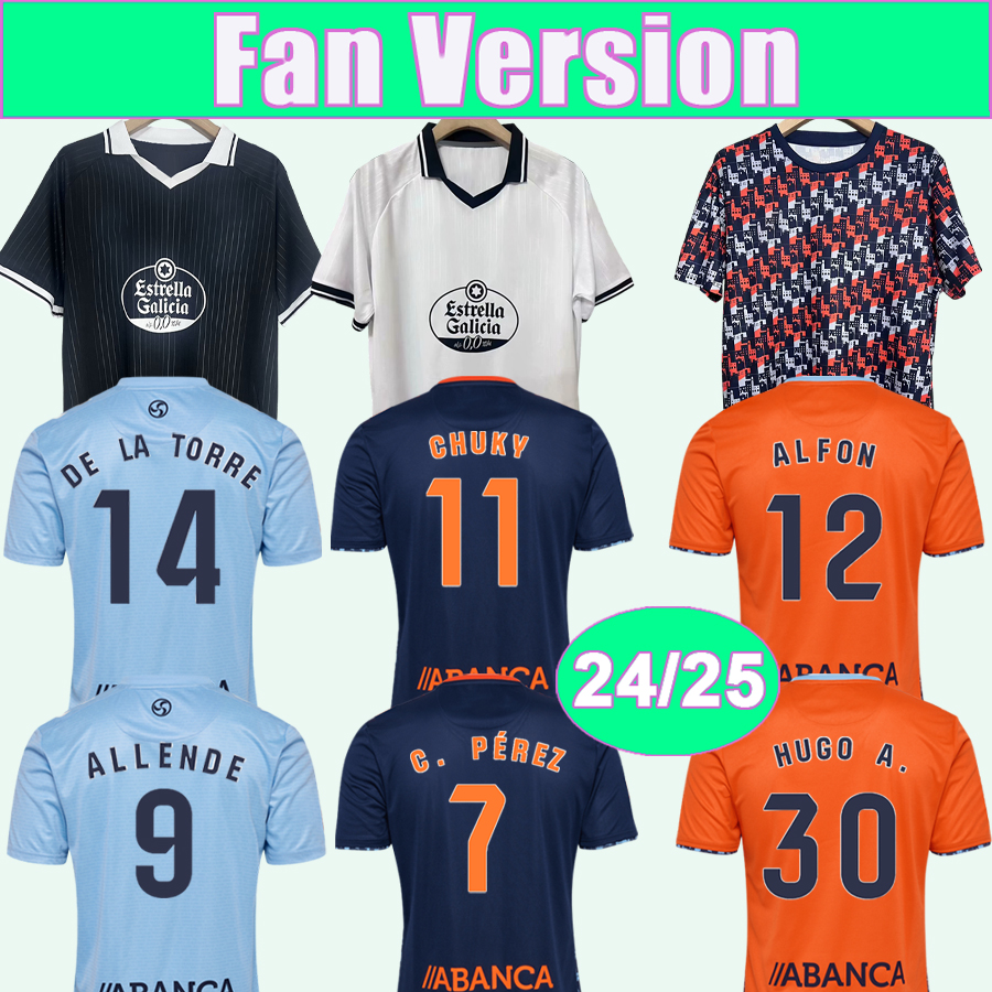 24 25 ALFON DOUVIKAS Mens Soccer Jerseys B. IGLESIAS IAGO ASPAS F. CERVI BAMBA P. DURAN T. ALLENDE Home Away 3rd Football Shirt Adult Uniforms