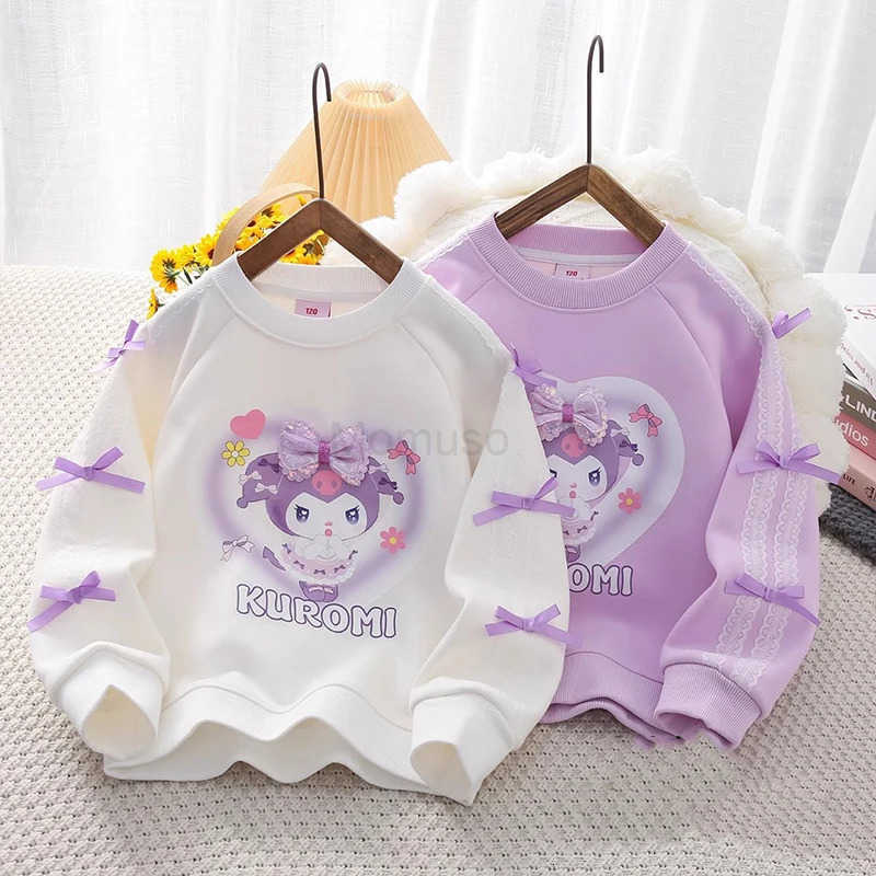 Sanrio Kuromi Hoodie My Melody Hoodie Kawaii Anime Leisure Straight Pants Girls Clothes Sportswear Kuromi Child Clothes festival gift H251121