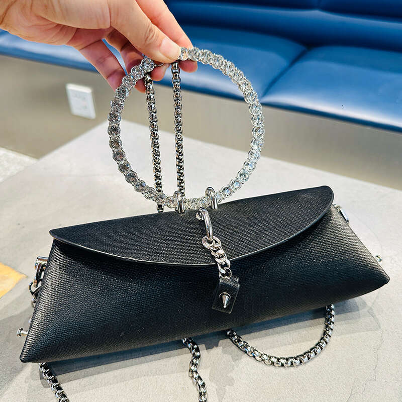 JIOMAY Women S Vintage Rhinestone Clutch Bag With Chain Metal Ring Handle Detachable Strap Synthetic Leather Luxury Designer Handbag Ic Closure Should