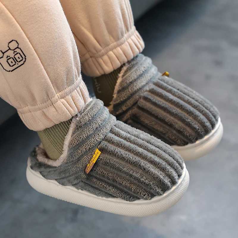 Childrens Cotton Slippers Winter Boys Girls Baby Plush Slippers Indoor Closed-Toe Warm Fuzzy Anti-Slip Parent-Child SlippersW251121