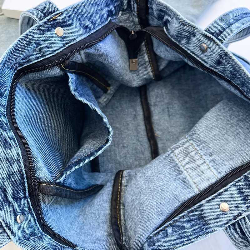 Fashion Luxury Womens Shoulder Bag High Quality Denim Fabric Womens Handbags Large Capacity Multi Functional Womens Tote BagT251121