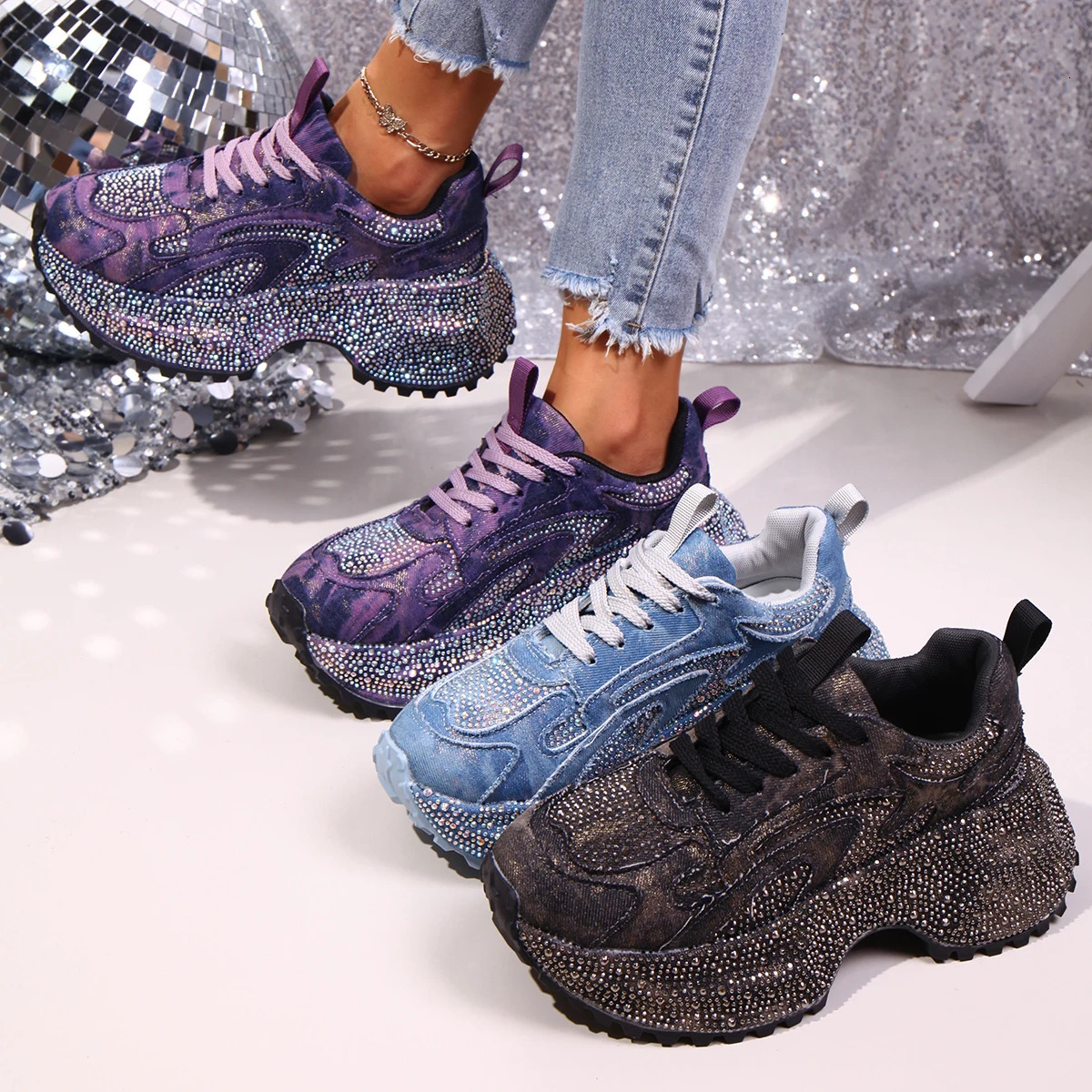 Women y Sneakers Fashion Casual ner Shoes Running Sports Comfortable Thick Laceup Vulcanize of Sport 251121