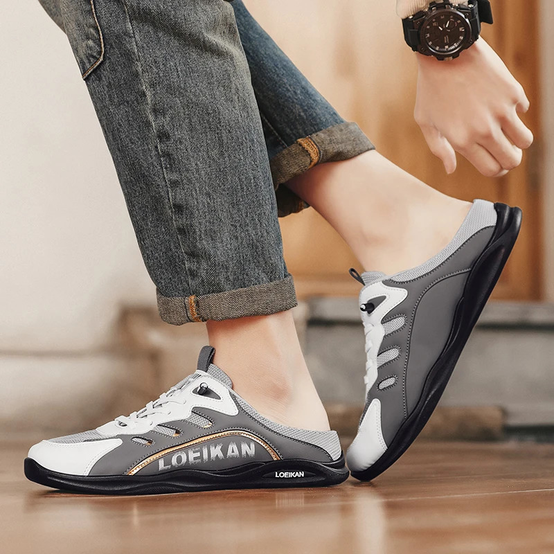 Mens plus size casual mesh slippers summer breathable nonslip walking shoes fashion Baotou comfortable outdoor sports sandals 251121