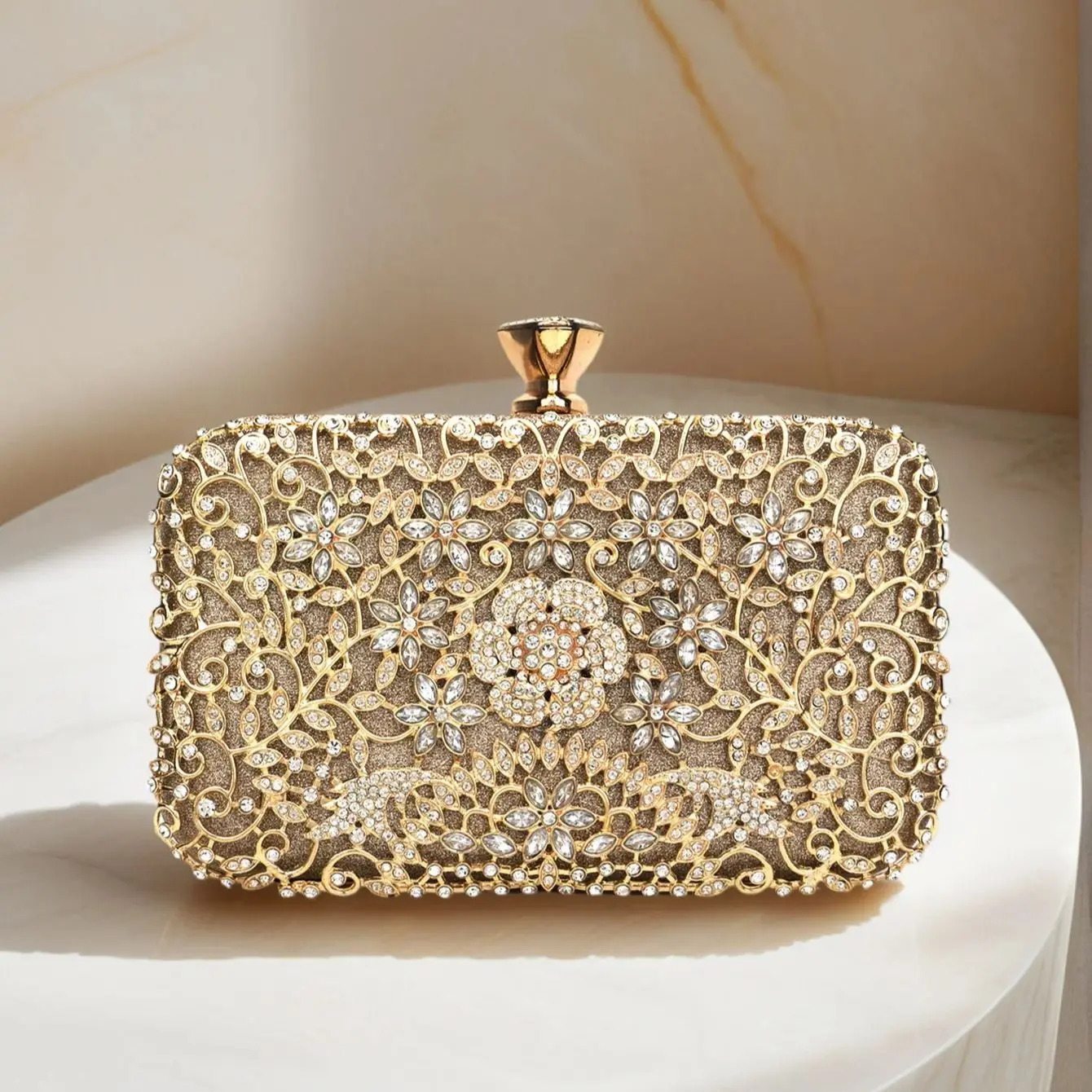 Hollow Out Style Diamonds Clutch y Metal Rhinestones Evening Bags Flap Party Wedding Handbags Purse 251121