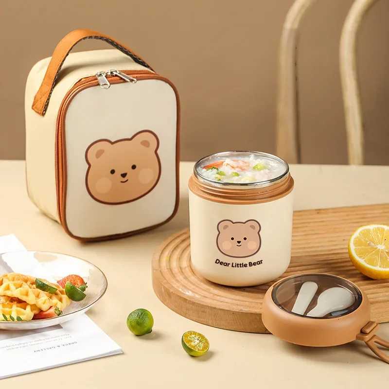 530ML Vacuum Thermal Lunch Box with Spoon Portable Stainless Steel Thermos Soup Cup Food Container Bento Box for KidsM251121