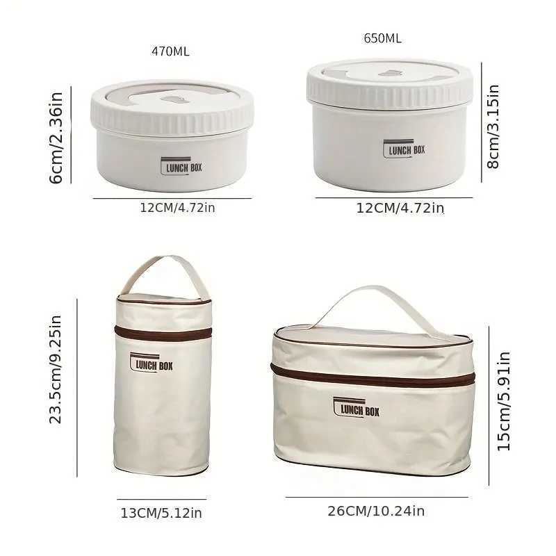 Lunch Box Portable Insulated Lunch Container Set Stackable Bento Stainless Steel Lunch ContainerM251121