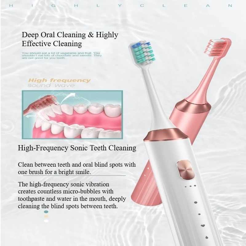 Soft-Bristle Magnetic Levitation Electric Toothbrush Ultrasonic Waterproof Rechargeable with 15 Modes for Deep Teeth Cleaning C251121