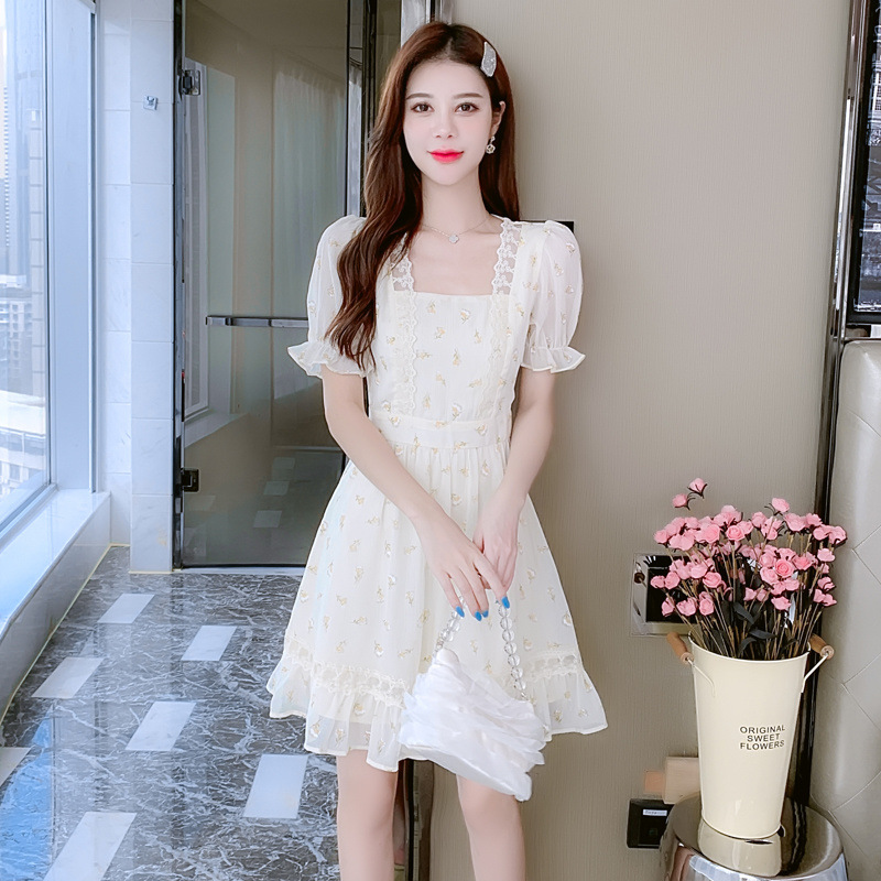 D6180 High quality dress 2025 summer new style women's French style small fresh slim fit