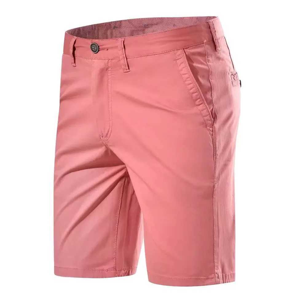 Summer cotton mens luxury casual solid business mens beach shorts stretch Chino classic slim shorts W250421