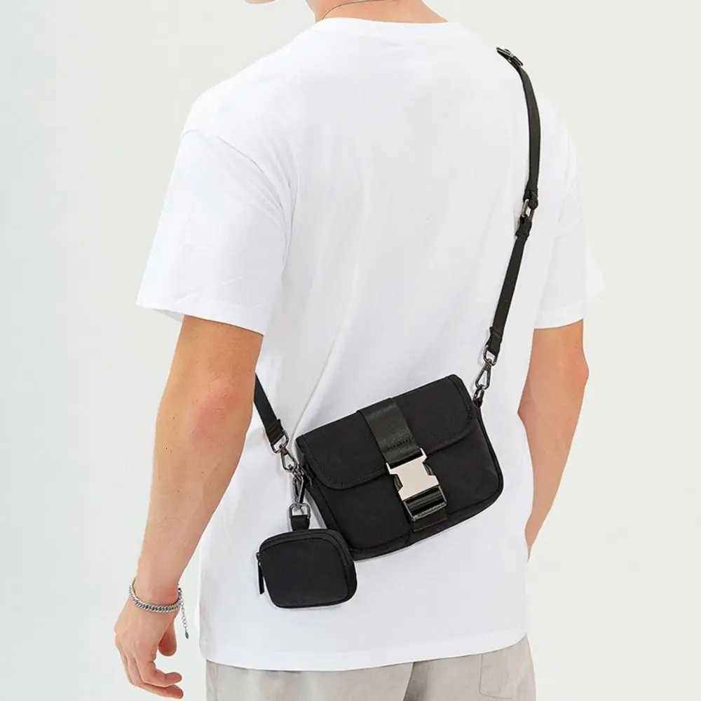 Oxford Cloth Mens Messenger Bag Black Japanese Style Waterproof Shoulder Bag Multi Functional Casual Male Crossbody Bag DailyT251121