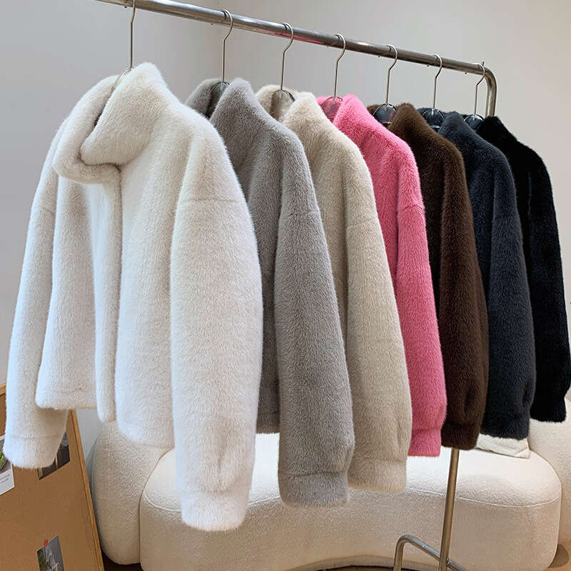 Short Luxurious Mink European Stand Collar Faux Coat EcoFriendly Fur Women's Autumn Winter New Arrival