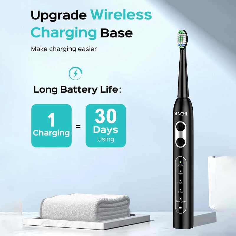 Yunchi Sonic Electric Toothbrush C2 Rechargeable Long Battery Life 2Min Timer Adult Automatic Tooth Brush IPX8 Waterproof C251121