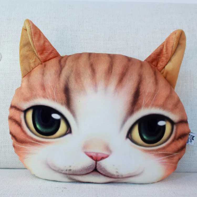 35x36cm 3D Cute Cat Head Cushion Creative Cartoon Sofa Office Nap Washable Car Seat Cushions C251121
