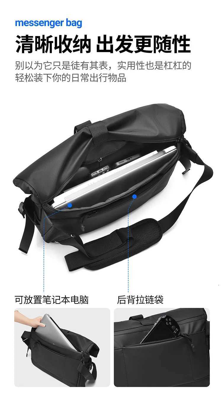 Fashion Casual LargeCapacity Waterproof Messenger Shoder Bag Men Crossbody School bag for Teenage Outdoor Man Black Big Travel Bags Y251121