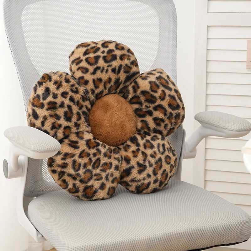 Creative leopard flower sofa soft plaid office seat cushion soft decoration C251121