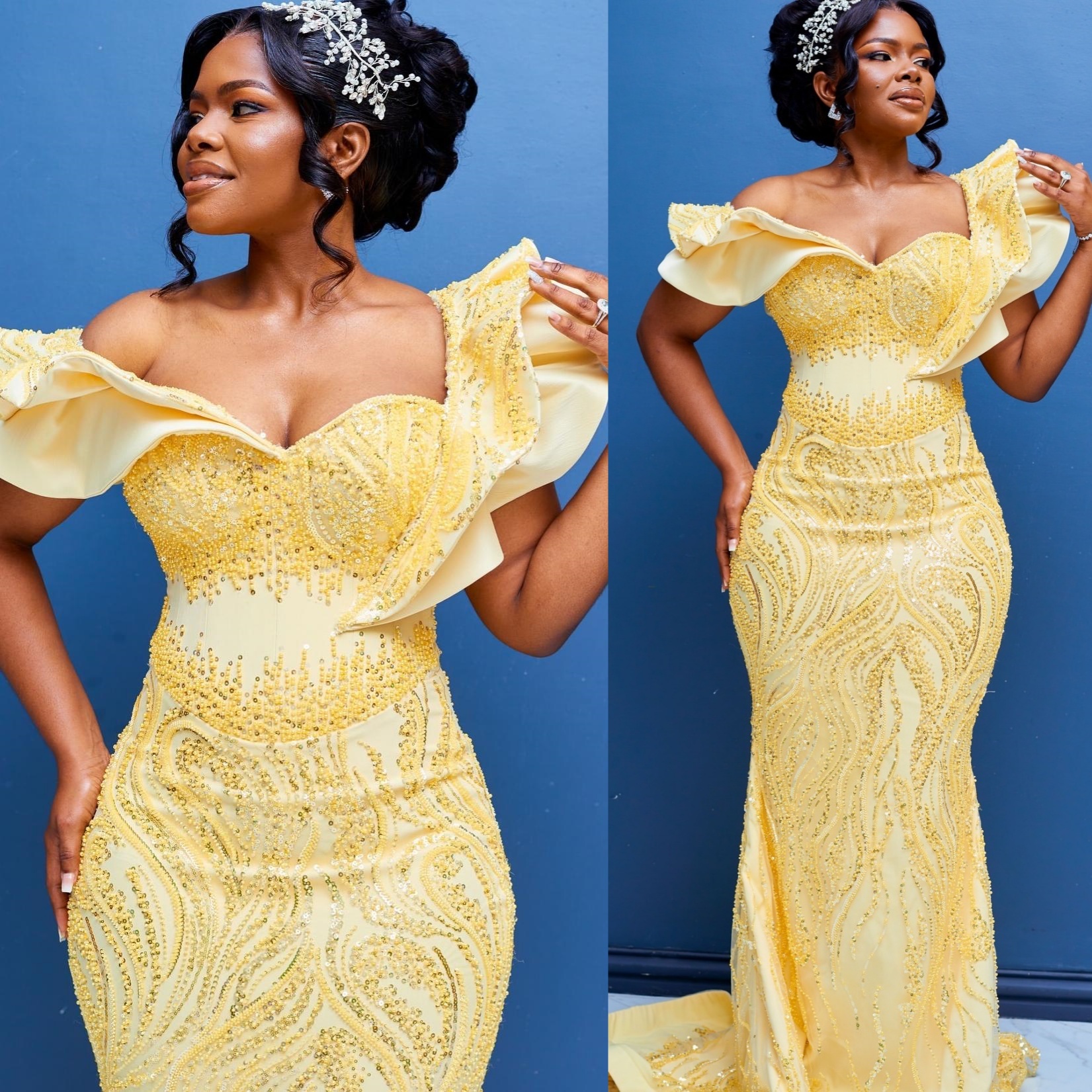 Aso Ebi Cream Mermaid Prom Dresses 2026 Beaded One Shoulder Sequined Evening Formal Party Second Birthday Engagement Gowns Plus Size Dress For Special