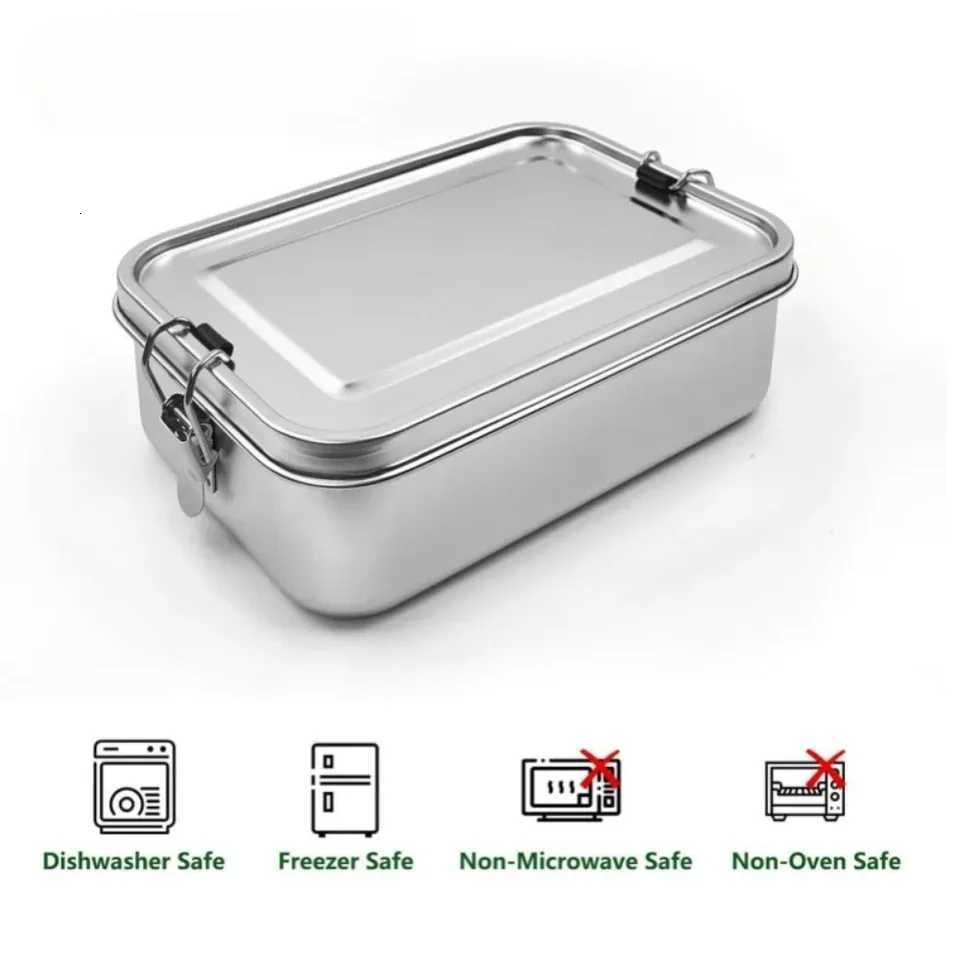 304 Stainless Steel Lunch Box for Picnic Camping Work School Leak-proof Bento Box Fitness Meal Prep Food Container BPA-freeM251121