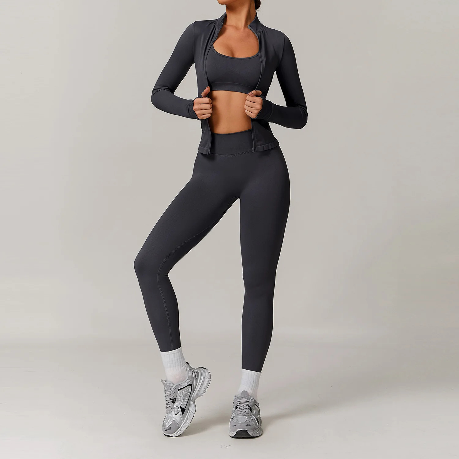 Seamless Yoga Set 2/3PCS Gym Clothes Women Sportswear Yoga Suits Fitness Set Womens Tracksuits Sports Bra High Waist Leggings 251114