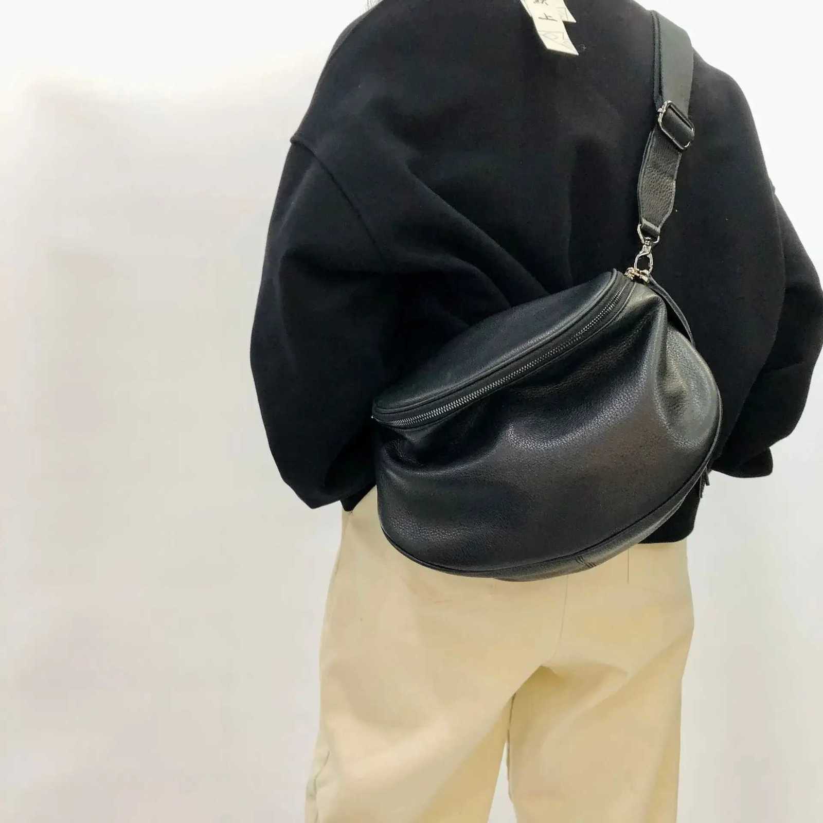 Fashion Leather Cowhide Saddle Ch Large Capacity Shoder Crossbody Bag Canvas Purse Y251121