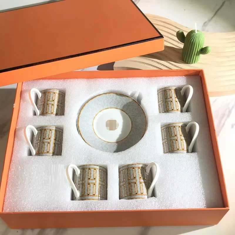 12 piece gift box set with striped dot ceramic espresso cup tea milk beverage cup and handle cup suitable for Office Novelty gifts and good luck S2542