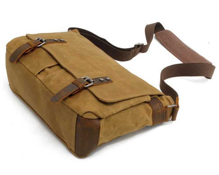 Fashion New Fi Thick Wax Canvas Men Shoder bag Messenger bag Men Crossbody Bag Vintage m Leisure Sling bag Casual Boy Y251121