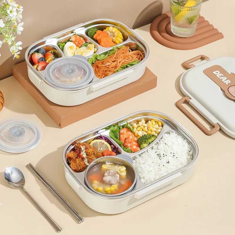 304 Stainless Steel Lunch Box For Adults Kids School Office Microwavable Bento Box With Bag Insulated Food Storage ContainersM251121