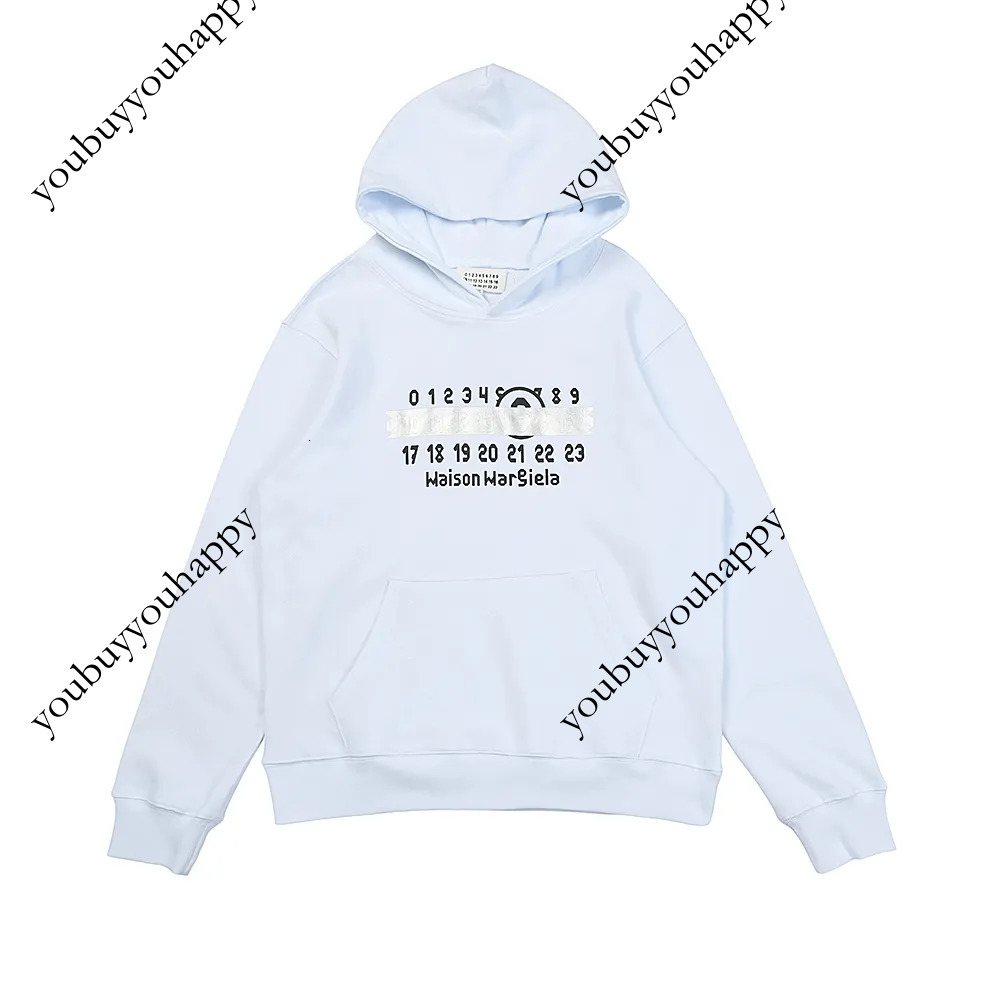 Margela Designer Hoodie Fashionable Luxury MM6 Digital Pattern Hoodie Casual Comfortable Pure Cotton Street Trend Margela Hoodie M380 128