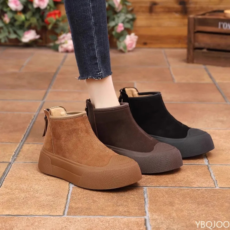 Womens casual comfortable snow boots winter velvet cotton minimalist short fashionable versatile warm women shoes 251121