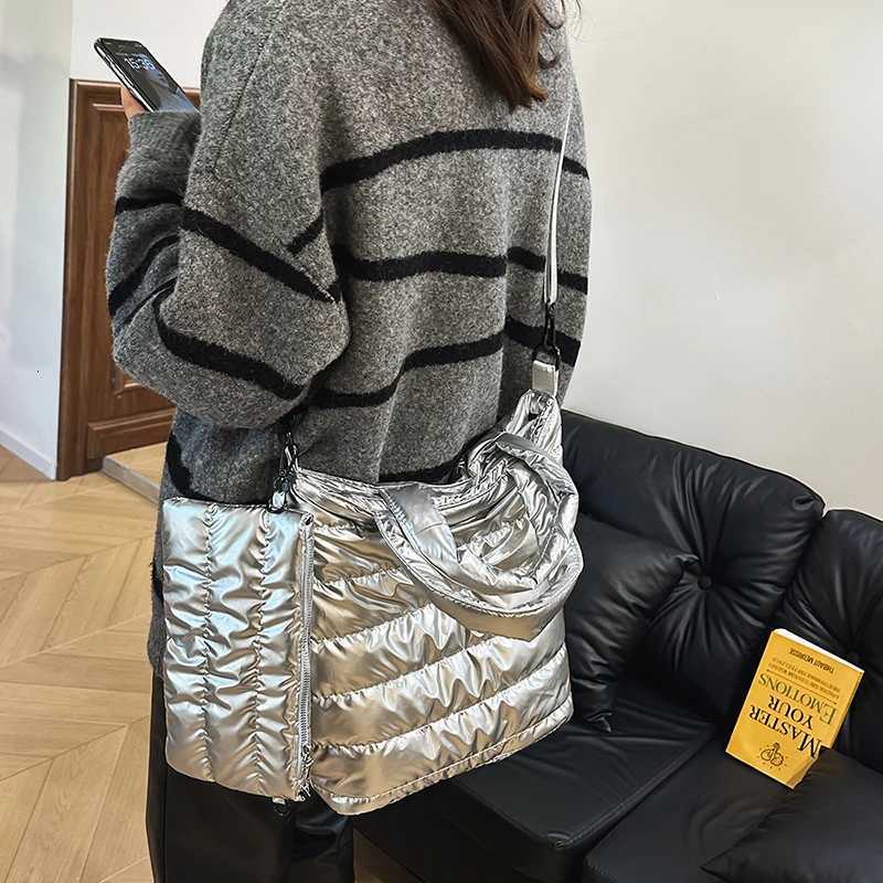 MOODS Quilted Cott Fabric 2-IN-1 Shoder Bag Set For Wen 2025 Winter Lat Handbags Lightweight Big Capacity Shopper Totes Y251121