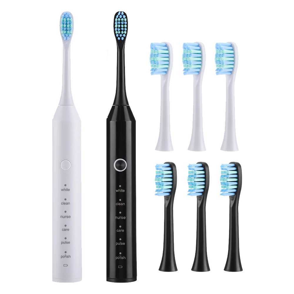 Sonic Electric Toothbrush with 4 Soft Heads USB Rechargeable Smart Whitening Tooth Brush Adult Cleaning Teeth Brush Waterproof C251121